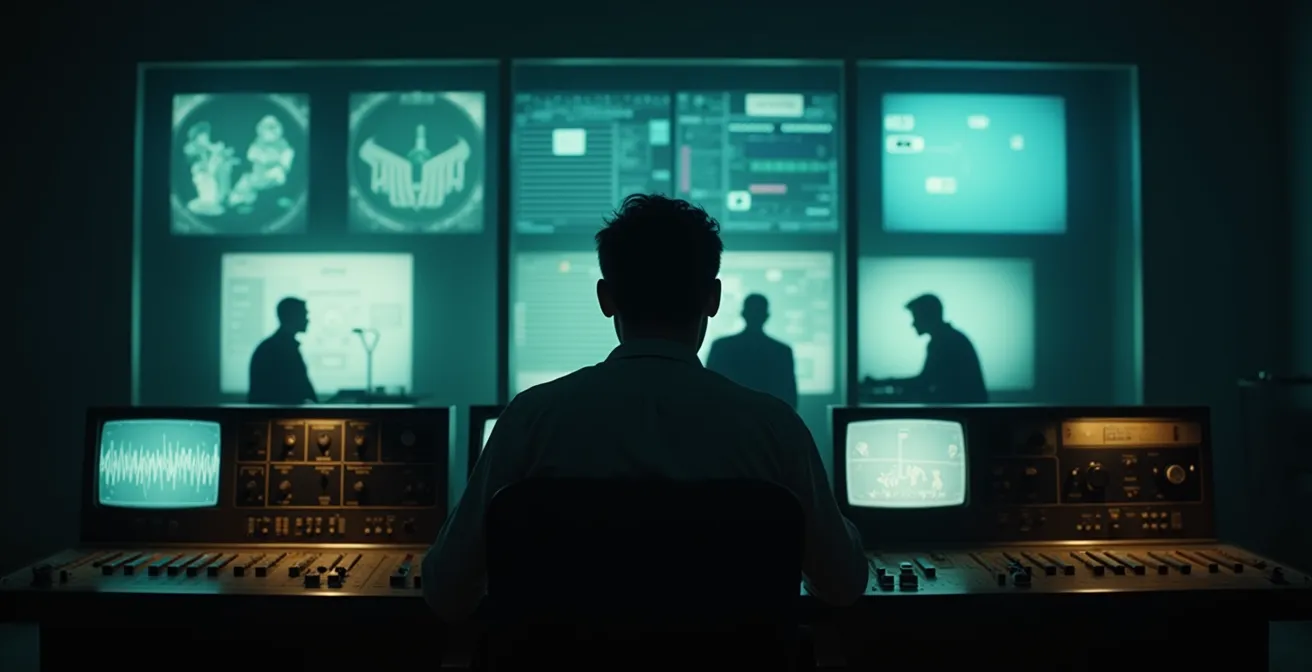 Game master observant discrètement des joueurs depuis sa salle de contrôle