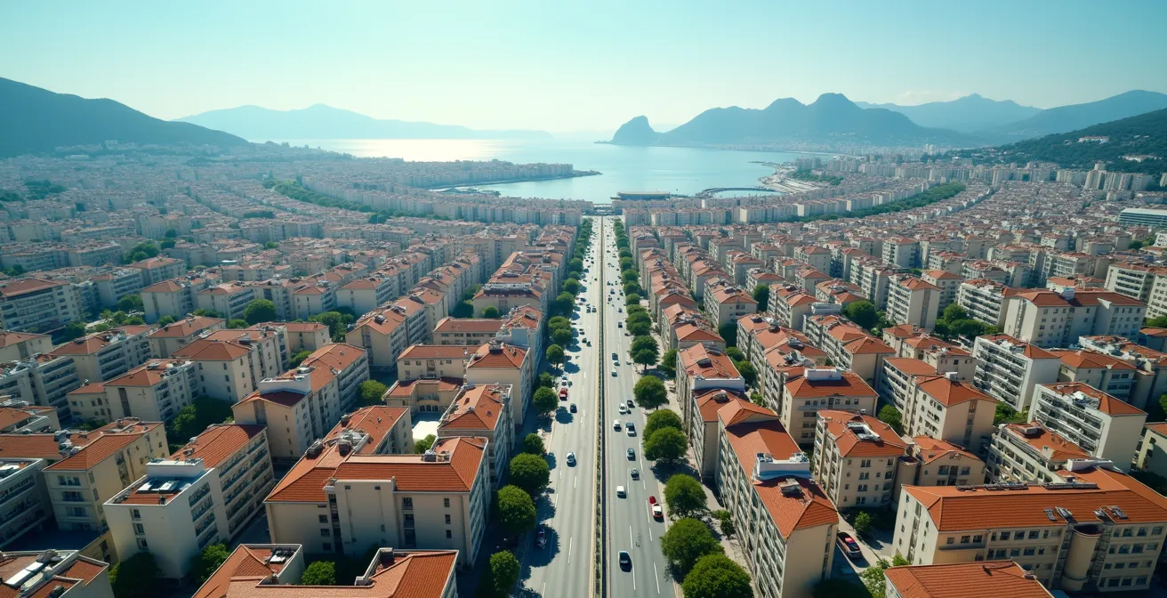 Carte aérienne de Cannes montrant les itinéraires de contournement par le nord de la ville